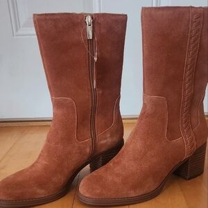Frye Brown Suede Heeled Boots